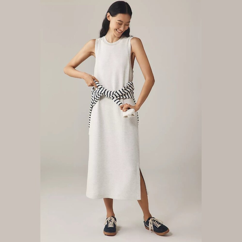NEW Varley Size Small Women's Beatrice Sleeveless Midi Dress - Ivory Marl